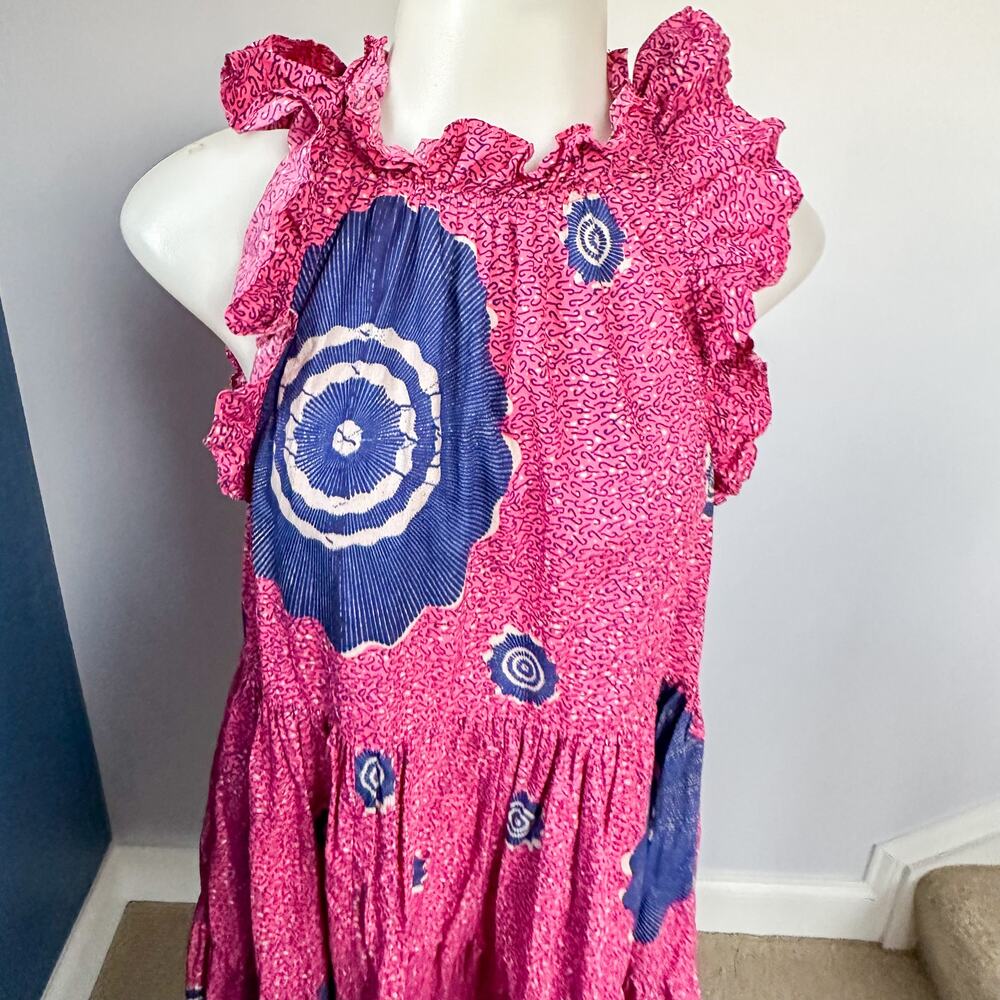 Ulla Johnson Tamsin Tiered Sleeveless Printed High-Low Dress Size 8 - Picture 4 of 15